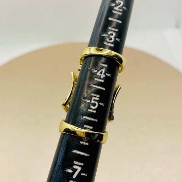 NWOT Fashion Yellow Gold Plated CZ Knuckle Finger Ring - Picture 12 of 12